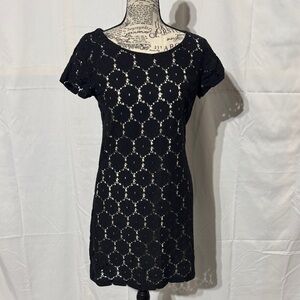 Black Crochet Mini Dress